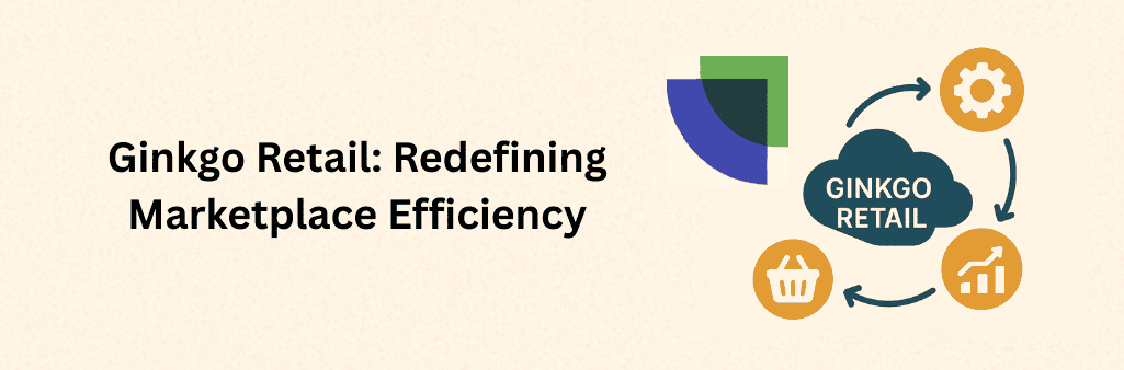 Ginkgo Retail cloud icon with gear, chart, and basket icons connected by arrows