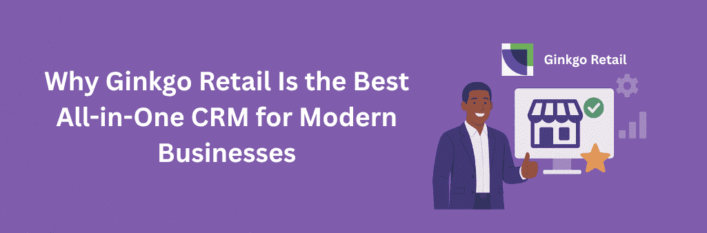 Smiling man in suit giving thumbs-up beside monitor with storefront, checkmark, and star icons