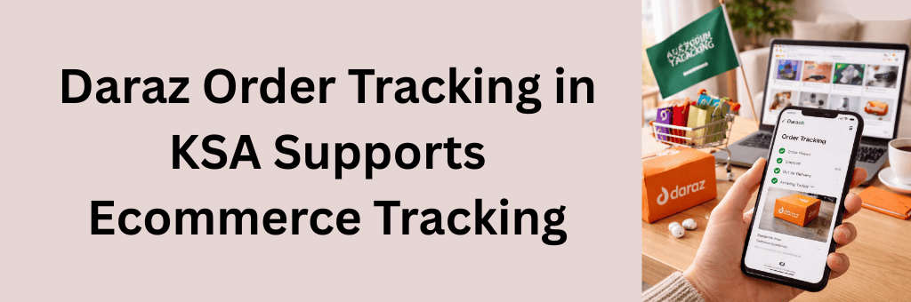 Smartphone displaying Daraz order tracking interface with ecommerce shipment updates on a clean single color background