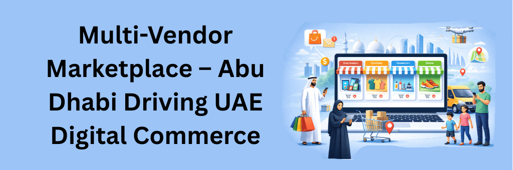 Multi-vendor ecommerce marketplace in Abu Dhabi with online shopping platform, multiple product categories, connected delivery system, and UAE digital commerce ecosystem